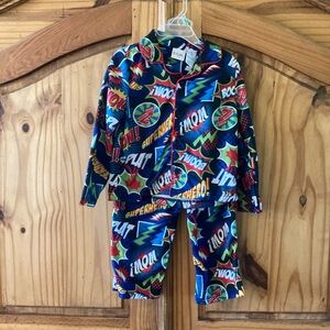 Boys Kidgets blue red Superhero 2 piece pajamas size 3T - NWT